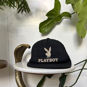 PLAYBOY Vintage Cap in Black with White Logo